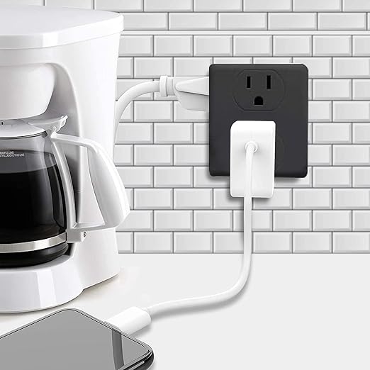 Outlet Extender, HICITY Multi Plug Outlet with 6 Electrical Outlets Adapter, 3-Prong Wall Outlet Tap for Cruise Ship Home Office Dorm, Black (3 Pack)