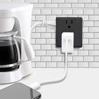 Outlet Extender, HICITY Multi Plug Outlet with 6 Electrical Outlets Adapter, 3-Prong Wall Outlet Tap for Cruise Ship Home Office Dorm, Black (2 Pack)