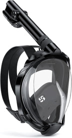 W WSTOO Full Face Snorkel Mask Adults,Suitable for Beginners Dry Top Snorkeling Gear,Can Your Mouth or Nose to Breathe,180 Degrees Panoramic View,Anti-Fog Anti-Leak,Summer Travel and Vacationing Gifts