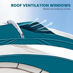 Beach Tent 12 X 12ft Large UPF50+ Pop Up Canopy with 2-Pcs Side Wall, Sun Shelter Rainproof, Waterproof for Camping Trips, Backyard Fun, Fishing, Parties, Or Picnics(Ocean Blue)