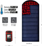 0 Degree Sleeping Bag Cotton Flannel Sleeping Bags for Adults Cold Weather Camping Winter Zero Degree Warm Weather Big and Tall