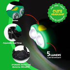 Outdoor Equipment LED Camping Lantern & Headlamp Set for Kids, Battery Powered Night Light, Theme Gift for Children's Day, Birthday, Lightweight Tent Lamp for Children (Frog Set)
