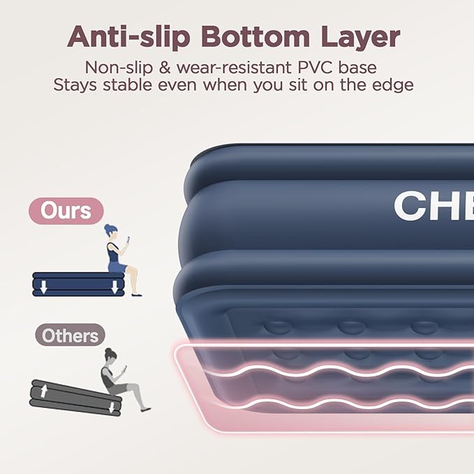 Air Mattress, 18" Raised Full Size Self Inflatable Blow Up Mattress with Built in Pump, Thick Comfort Air Bed with Carry Bag for Camping, Guests & Home, 600lb Capacity Colchon Inflable