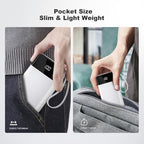 Power Bank 10000mAh Portable Charger with 4 Built-in Cables, Type-C in & Out Phone Charger, External Battery Charger Pack & Travel Essential for iPhone 16/15/14, Samsung, iPad, Android