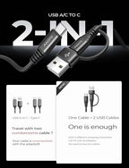 AINOPE USB C to USB C Cable, 10 FT USB C Cable Fast Charging with USB to USB C Adapter, 60W USB to USBC Cable for iPhone 17 Pro Max Air Type C Cable for iPhone 16/15/14/13/12, Black