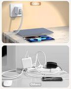 100W USB C Charger,GaN 3-Port Super Fast Charger(Dual Port Type C+A)100W USB-C Laptop Fast Charging Block with 6FT Woven Type C-C Cable for MacBook Pro/Air,iPad Pro/Air,iPhone17/16/15 Air Pro Max Plus