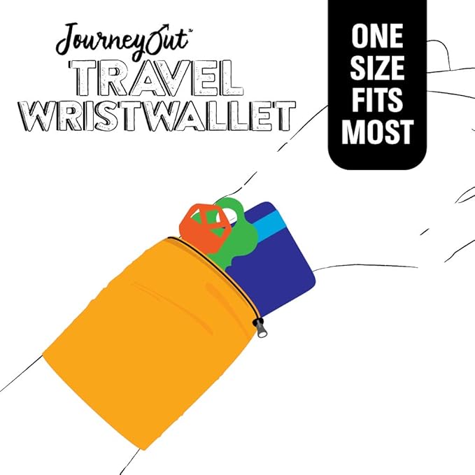Travel Wrist Wallet Pouch With Zipper Pocket For Cash, Cards, Money. Made For Travel, Running, Walking & Hiking - Maui Brown/Black