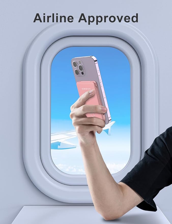 6000mah Ultra Slim Built in Cables Power Bank, Card Size Built in USB C Cords Battery Pack Portable Charger for Phones, 3 Output External Battery Pack Compatible with iPhone, Samsung, Google, Pink