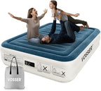 Queen Air Mattress with Built-in Pump,18''Fast & Easy Inflation/Deflation Inflatable Mattress, Foldable Blow Up Mattress with Storage Bag, Inflatable Bed for Home, Camping & Guests