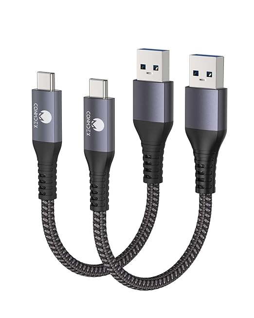 CONMDEX USB A to USB C 10Gbps (1.5ft, 2-Pack) USB 3.1 Gen 2 Short Data Transfer Type C Cord, Fast Charging Carplay Android Auto USB C Cable for iPhone 17 Air 16 Plus 17 16 Pro Max, Galaxy S25 S24