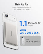 Baseus 0.3" Ultra Slim 5000mAh MagSafe Portable Charger Bundle with 10,000mAh 30W Magnetic Portable Charger Built-in Braided USB-C Cable for iPhone 17 Pro Max/Air/16/15/14/13, AirPods, iPad