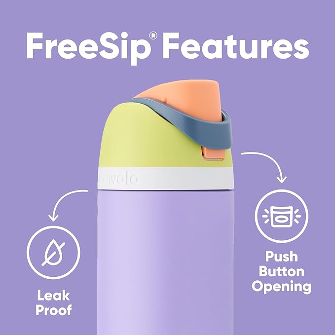 Owala FreeSip Insulated Stainless Steel Water Bottle with Straw for Sports, Travel, and School BPA-Free Sports Water Bottle, 40 oz, Citrus Crush