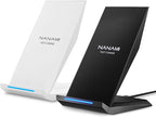 Fast Wireless Charger, [2 Pack] NANAMI Qi Certified Wireless Charging Stand for iPhone 17/17 Air/17 Pro/17 Pro Max/16/15/14/13/12,10W for Samsung Galaxy S25/S25+/S25 Ultra/S24/S23/S22, Pixel 6/5/4XL