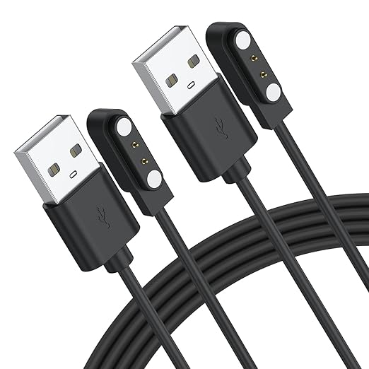 Vancle 2 Pack for Gloryfit Smart Watch Charger, Magnetic USB Charging Cable for GloryFit T80 T70 T60 T50 P99 P98 Smart Watches (Pin spacing 4mm)