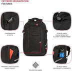 SwissGear Travel Tech Pro Laptop Backpack – Fits Laptops up to 16” – ScanSmart TSA-Friendly Backpack with Multiple Organizer Pockets – Black
