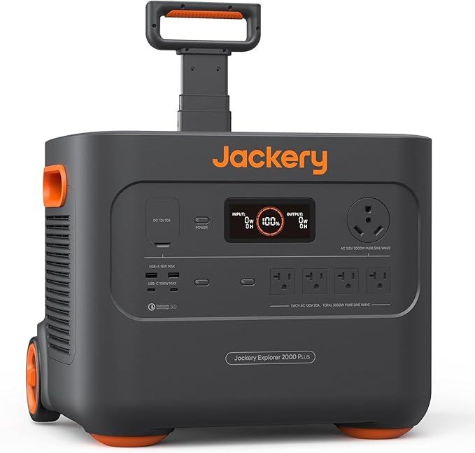 Jackery Portable Power Station Explorer 2000 Plus, Solar Generator with 2042Wh LiFePO4 Battery 3000W Output, Expandable to 24kWh 6000W, for Outdoor RV Camping & Emergency (Solar Panel Optional)