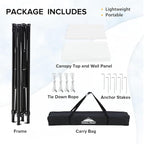 EAGLE PEAK Flex Compact 5x5 Pop-up Canopy Changing Room, Portable Privacy Dressing Room for Indoor Fashion Photoshoots, Camping, or Pool, White