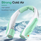 Hands-Free Portable Neck Fans - 6000mAh High Capacity Battery, USB Dual Port Fast Charging, Ultra-Quiet 6 Speeds Cooling Air, 360° Airflow for Outdoor, Indoor, Office, Travel - Green