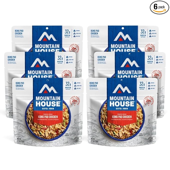 Mountain House GlutenFree Kung Pao Chicken FreezeDried Food for Camping, 12 Servings, 30Year ShelfLife