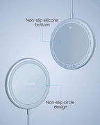 Wireless Charger, 15W Max Fast Wireless Charging Pad 2-Pack Compatible with iPhone16/16Plus/16Pro/16ProMax/iPhone15/15Pro/15Plus/14/13/12/Samsung S24 /S24Ultra/S23Ultra/S22/S21,AirPods Pro 2 Blue