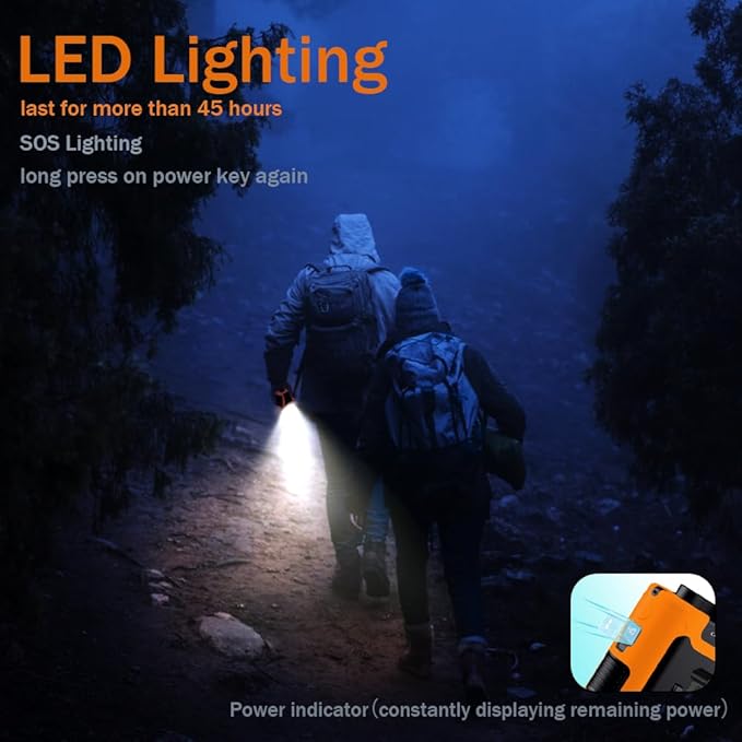 CAZOKASI Personal Fan 10000mAh Waist Clip Portable Rechargeable Wearable Hand Free, 6-40hours Wearable Cooler for Traveling Working Outdoor Office (10000mAh / Orange)