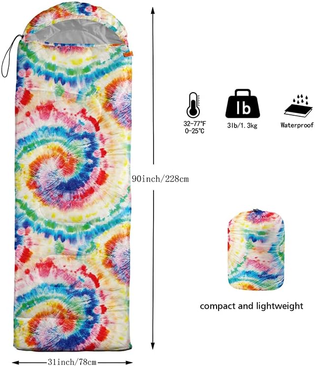 QOOMO Camping Sleeping Bags,3 Season Warm & Cool Weather,Lightweight,Waterproof Sleeping Bags for Adults & Kids,Traveling,and Outdoors,Camping Gear Equipment