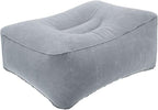 PATIKIL Travel Foot Rest Pillow, Inflatable Foot Rest Cushion Car Seat Footrest Leg Rest Pillow for Airplane Travel Office Home, Gray
