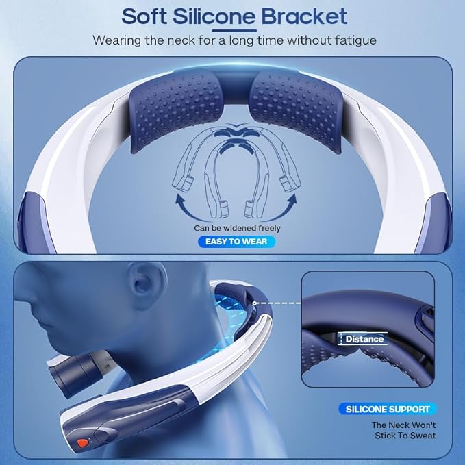 Neck Fan for Men Portable: 5S Fast Cooling, 6000mAh Battery Air Volume, 6 Speeds, Personal Fan for Fathers, Dad - Ultra-Quiet, USB Quick Rechargeable Wearable Cooling Fan (Dark Blue)