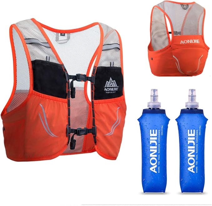 Lovtour Hydration Race Vest,2.5L Running Vest Lightweight Pack with 2 Soft Water Bottles Bladder for Marathoner Running Race Cycling Hiking Camping Biking