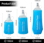 WILDREEDS 250ml Soft Flask, TPU Collapsible Soft Water Bottle for Hydration Pack, Running Vest, Folding Water Bottle for Hiking Cycling Climbing-2Pcs, Blue