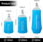 WILDREEDS 150ml Soft Flask, TPU Collapsible Soft Water Bottle for Hydration Pack, Running Vest, Folding Water Bottle for Hiking Cycling Climbing-2Pcs, Blue