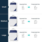 6 Set Compression Packing Cubes for Travel - Compressible, Lightweight, and Space-Saving Packing Cubes, Travel Essentials for Women, Navy