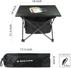 ROCK CLOUD Portable Camping Table Ultralight Aluminum Camp Table with Storage Bag Folding Beach Table for Camping Hiking Backpacking Outdoor Picnic, Limited Edition Tabletop