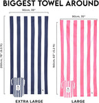 Dock & Bay Beach Towel - Quick Dry, Sand Free - Compact, Lightweight - 100% Recycled - Includes Bag - Cabana - Set G (4), Extra Large (200x90cm, 78x35)
