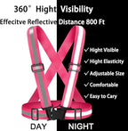 High Visibility Reflective Vest Safety Vest Running Reflective Gear Adjustable Reflective Vest for Walking,Jogging,Hiking,Night Cycling