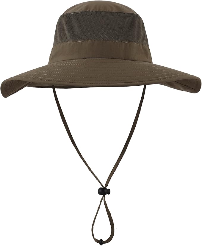 Home Prefer Outdoor UPF50+ Mesh Sun Hat Wide Brim Fishing Hat with Neck Flap Sun Hat for Men Women