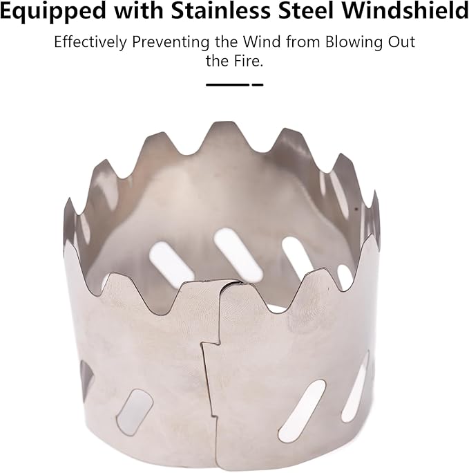 Titanium Camping Cookware Cup/Burner Combination 500ml Titanium Cup with Foldable Handle & Lid Spork Spoon Alcohol Stove Windscreen, Camping Cooking Stove and Cup Set for Backpacking