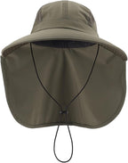 Home Prefer UPF 50+ Sun Hats for Men Women Wide Brim Fishing Hat with Neck Flap UV Protection Sunblock Safari Bucket Hat