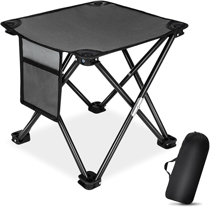 KABOER 2 Pack Folding Camping Stool Portable Outdoor Camping Chair for Fishing BBQ Hiking Gardening and Beach,Travel with Carry Bag(Grey)