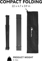 MOON LENCE Folding Outdoor Aluminum Camping Table Portable Ultralight Compact Backpacking Travel Table for Beach, Picnics, Hiking (Black, Large)