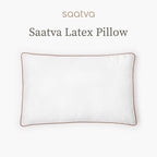 Saatva Latex Pillow - Standard Loft (4” - 5”) - Hypoallergenic Pillow with Shredded Latex Core - Breathable - Machine Washable Organic Cotton Cover - Queen (28"x18") 1 Pack