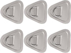 TOBWOLF 6 Pack 3.54" / 9cm Stainless Steel D-Ring Patch for Inflatable Boat Kayak Dinghy SUP, Triangular D-Ring PVC Patch Stand-Up Paddleboard Canoe Rafting Accessories, NO Glue Included