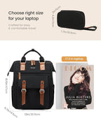 LOVEVOOK Laptop Backpack for Women Work Travel Backpack Business Commuter Computer Bag Teacher Doctor Nurse Bags College Backpack Purse, 17 Inch, Black-brown