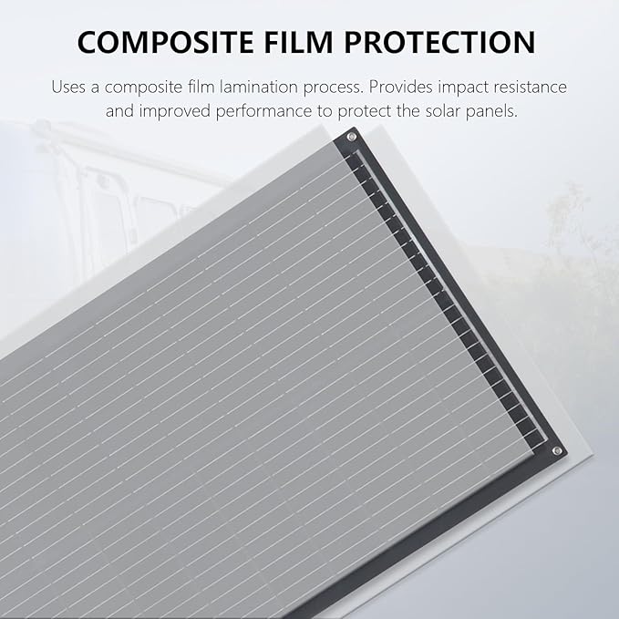 Flexible Solar Panel 100W 12V Monocrystalline Solar Module Fiberglass Lightweight Bendable Charge for RV Trailer Boat Cabin Van Car Uneven Surfaces (100W Solar Panel Black)