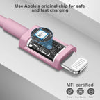 iPhone Fast Charger 3+3Pack 20W USB C Wall Charger with 6FT Fast Charging Cable Compatible with iPhone 14/13/12/11/Pro/Pro Max-Pink