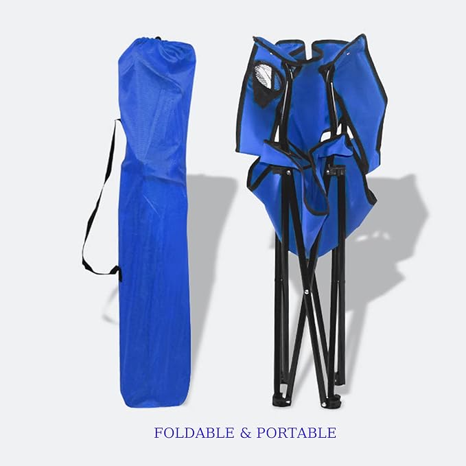 ZONEMEL Portable Camping Chair, Arm Rest Design, Fully Cushioned Seat and Back, Side Pocket, Cup Holder, and Carry Bag, Collapsible Chair for Camping, Saunas, Beach, Tailgates and Sports