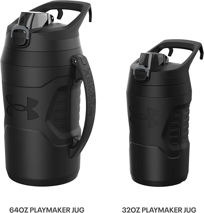 Under Armour 32 oz Insulated Water Bottles - Sports Water Jug with Handle, Fence Hook, Leak Resistant for Baseball, Football & More, 32 oz Water Bottles, Sports Water Bottle Insulated