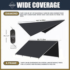 Onewind 11×10 ft Hammock Tarp, Lightweight Silnylon Hammock Rain Fly, 4000mm Waterproof 4-Season Multiple Shelter Solution Camping Tarp Tent with Complete Accessories, Dark Grey