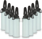 Volhoply Insulated Water Bottles Bulk 8 Pack, 40 oz Stainless Steel Sports Bottle with Paracord Handle Spout Lid, Double Walled Vacuum Metal Travel Cups with Wide Mouth for Adults Hiking(Fog,8 Set)