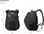Swissdigital Design Travel Backpack for Men with Finder（color random）, TSA Friendly USB Charging RFID Protection Business Backpack Fits 15.6" Laptops Black | J14BT013-BR